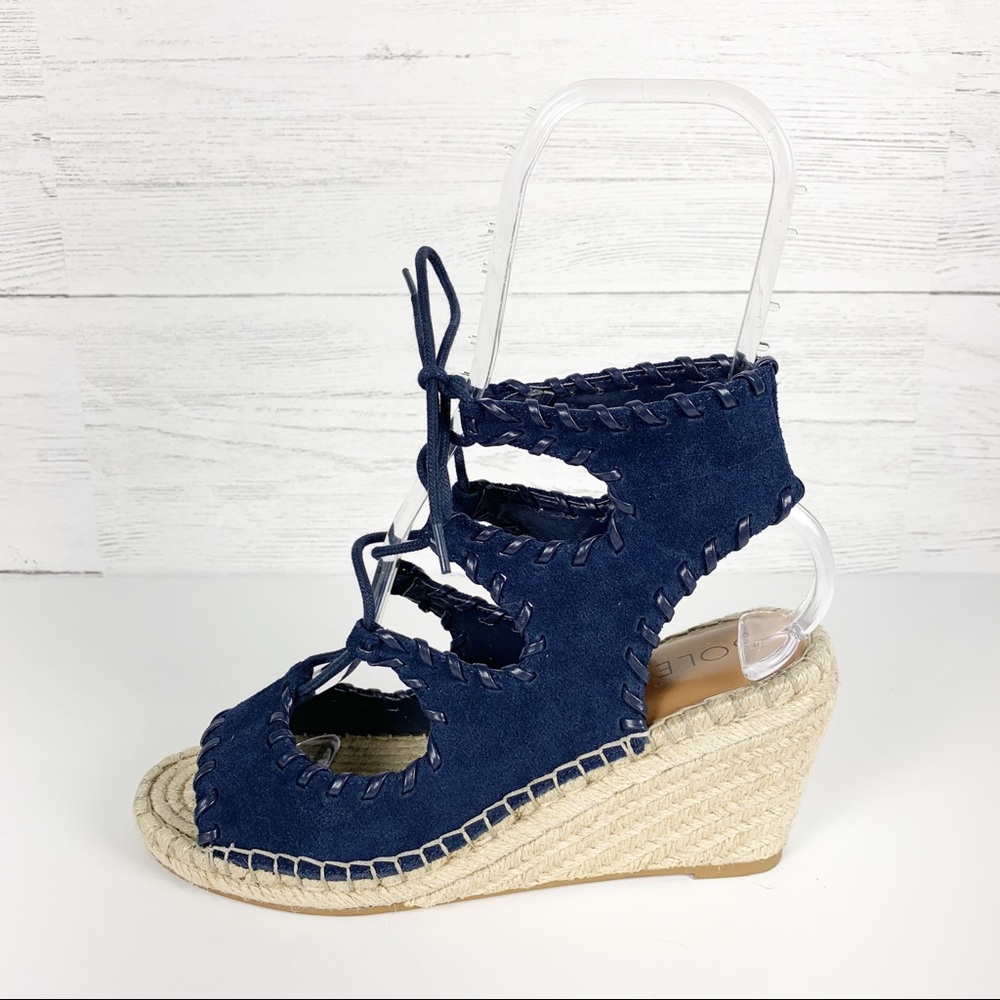 Sole Society • Amethyst Navy Espadrille Wedges